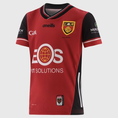 O’Neills Red Down GAA Kids' Home Jersey 2025 from O’Neills.