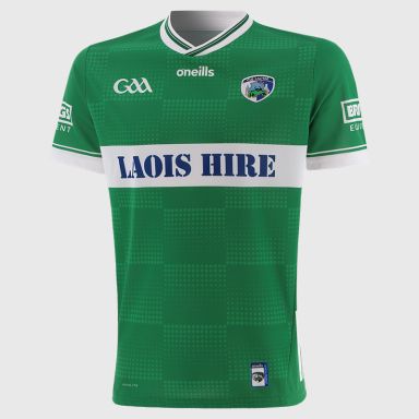 O’Neills Green Laois GAA Goalkeeper Jersey 2025 with ribbed crewneck by O’Neills.