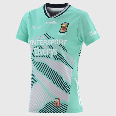 O’Neills Mint Mayo LGFA Women's Alternative Goalkeeper Jersey 2025 with ribbed crewneck by O’Neills.