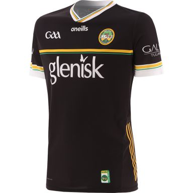 Black Offaly GAA Kid's Goalkeeper Jersey 2024 with ribbed crewneck by O’Neills.