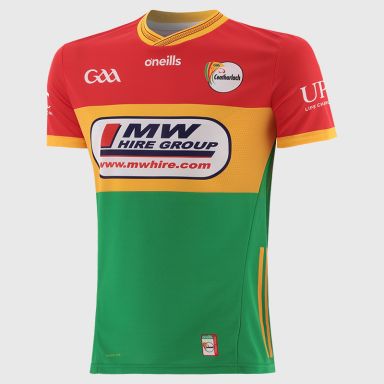 O’Neills Red Carlow GAA Player Fit Home Jersey 2025 from O’Neills.