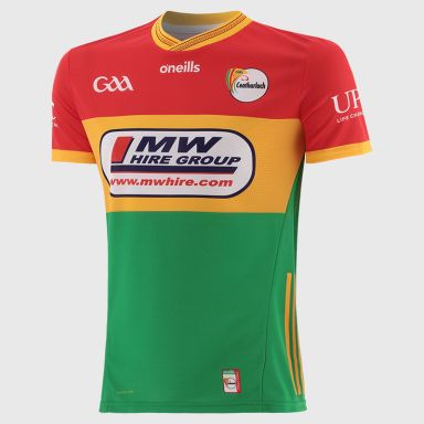 O’Neills Red Carlow GAA Player Fit Home Jersey 2025 from O’Neills.