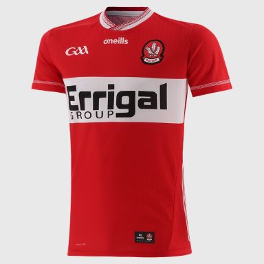 Red Derry GAA Player Fit Home Jersey 2026 from O’Neills.
