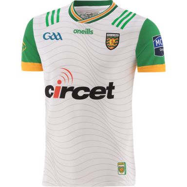 White Donegal GAA Alternative Jersey 2024 Player Fit with ribbed crewneck by O’Neills.