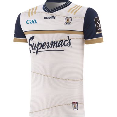 White, Navy and Gold Galway GAA Commemoration Goalkeeper Jersey with 1923/24 in gold on the back by O’Neills.