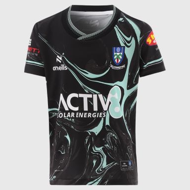 Black Monaghan GAA Kids' Short Sleeve Training Top 2026 from O’Neills.