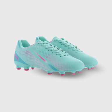 Mint and Pink O’Neills Tornado football boots with moulded studs and Laced closure by O’Neills.