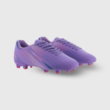 Purple and Pink O’Neills Meteor football boots with moulded studs and lace closure by O’Neills.