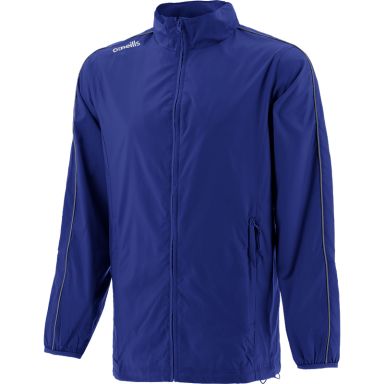 Royal Blue Kids' lightweight rain jacket with hood and zip pockets by O’Neills.