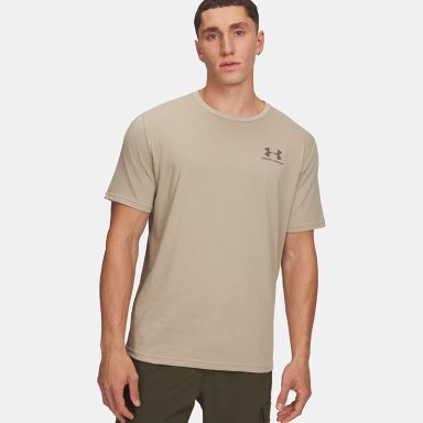 Khaki Under Armour Men's Sportstyle T-Shirt from O'Neills