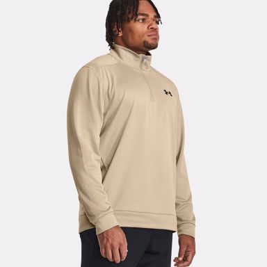 Beige and black Under Armour Men's Armour Fleece® ¼ Zip from O'Neills
