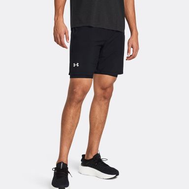 Black Under Armour Men's UA Launch 2-in-1 7'' Shorts from O'Neills