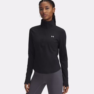Black and White Under Armour Women's UA Motion Half Zip Top from O'Neills