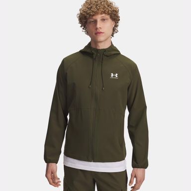 Green Under Armour Men's UA Stretch Woven Windbreaker from O'Neills