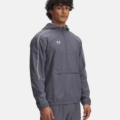 Grey and white Under Armour Men's UA Challenger Warmup Jacket from O'Neills