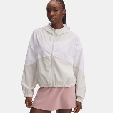 White Under Armour Women's UA Rival Woven Jacket From O'Neills