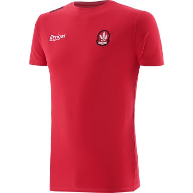 Red Men’s Derry GAA Venture Pima Cotton T-Shirt with ribbed crew neck collar by O’Neills.