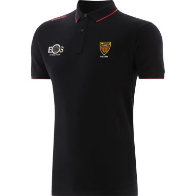 Black Men’s Down GAA Venture Pima Cotton Polo Shirt with ribbed collar and cuffs by O’Neills.