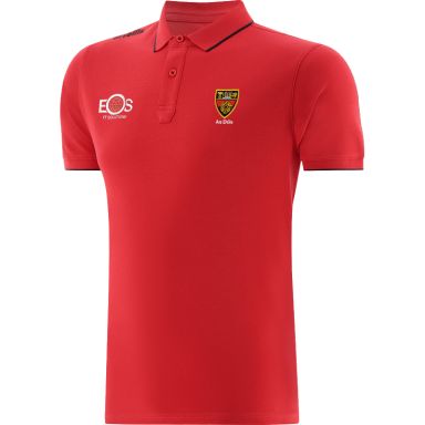 Red Men’s Down GAA Venture Pima Cotton Polo Shirt with ribbed collar and cuffs by O’Neills.
