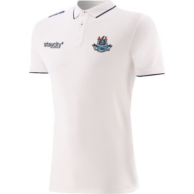 White Men’s Dublin GAA Venture Pima Cotton Polo Shirt with ribbed collar and cuffs by O’Neills.