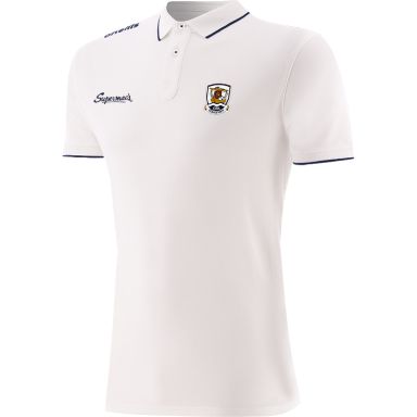 White Men’s Galway GAA Venture Pima Cotton Polo Shirt with ribbed collar and cuffs by O’Neills