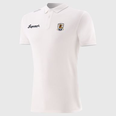 White Men’s Galway GAA Venture Pima Cotton Polo Shirt with ribbed collar and cuffs by O’Neills.