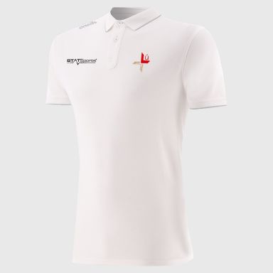 White Men’s Louth GAA Venture Pima Cotton Polo Shirt with ribbed collar and cuffs by O’Neills.