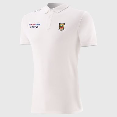 White Men’s Mayo GAA Venture Pima Cotton Polo Shirt with ribbed collar and cuffs by O’Neills.
