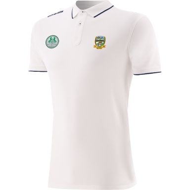 White Men’s Meath GAA Venture Pima Cotton Polo Shirt with ribbed collar and cuffs by O’Neills