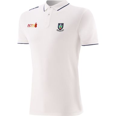 White Men’s Monaghan GAA Venture Pima Cotton Polo Shirt with ribbed collar and cuffs by O’Neills