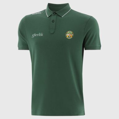 Green Offaly GAA Men's Venture Polo Shirt with ribbed collar and cuffs by O’Neills.