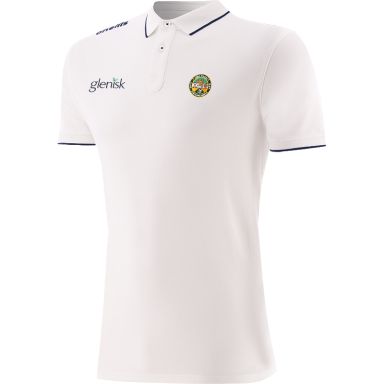 White Men’s Offaly GAA Venture Pima Cotton Polo Shirt with ribbed collar and cuffs by O’Neills