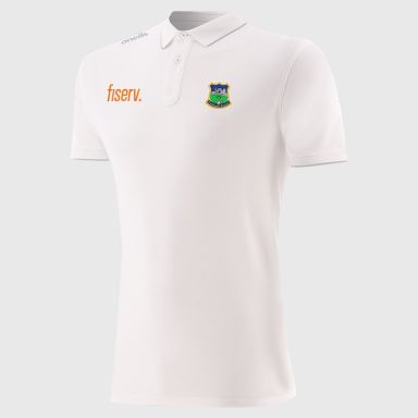 White Men’s Tipperary GAA Venture Pima Cotton Polo Shirt with ribbed collar and cuffs by O’Neills.
