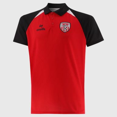 O'Neills Derry City FC Volume Players Polo Red / Black