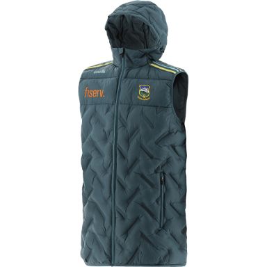 Marine Kids' Tipperary GAA Weston Hooded Padded Gilet with hood and two zip pockets by O’Neills.