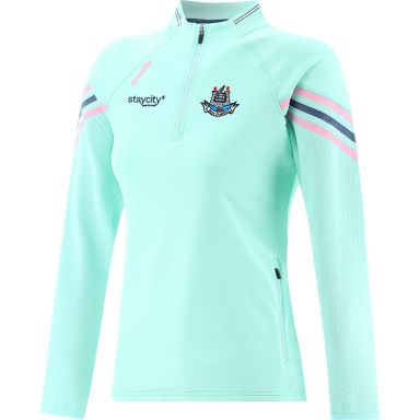 Green Women's Dublin GAA Weston Half Zip Top with zip pockets by O’Neills.