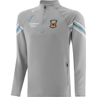 Grey Kids' Mayo GAA Weston Half Zip Top with zip pockets by O’Neills.