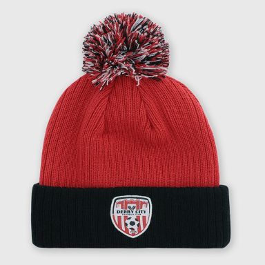 O'Neills Derry City FC Zoff Knitted Bobble Hat