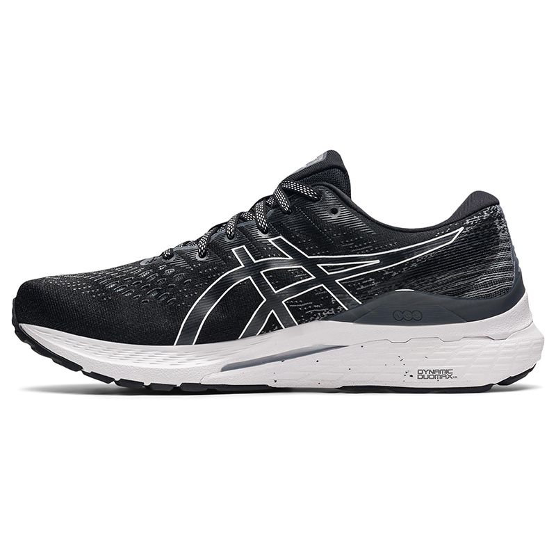 black and white ASICS men's runners with improved stability technology from O'Neills