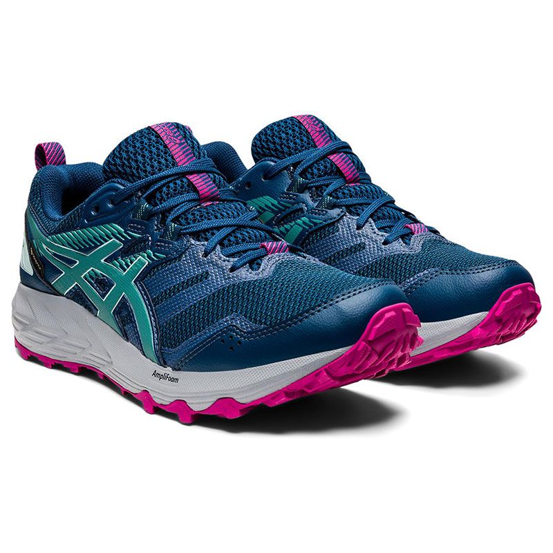 Women's Blue ASICS Gel-Sonoma 6 G-TX Running Shoes, with solid rubber outsole from O'Neills.