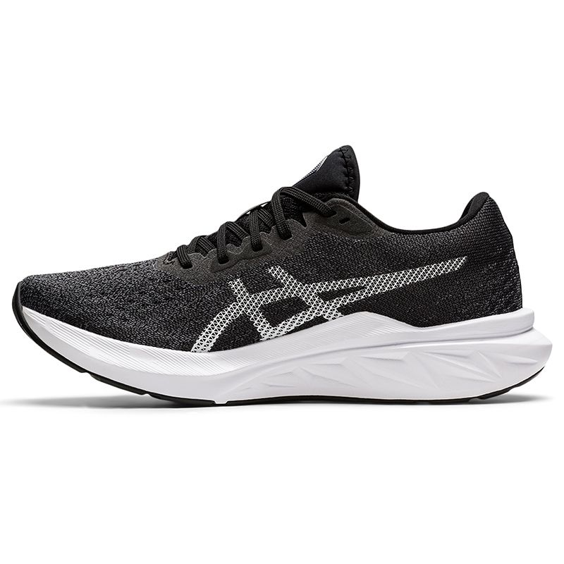 black and white ASICS women's runners with a circular knit upper from O'Neills