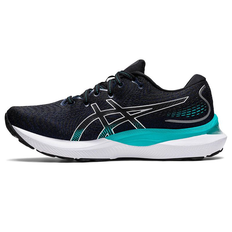 Women's ASICS gel-cumulus lace up trainers with mesh upper Black and Silver from O'Neills