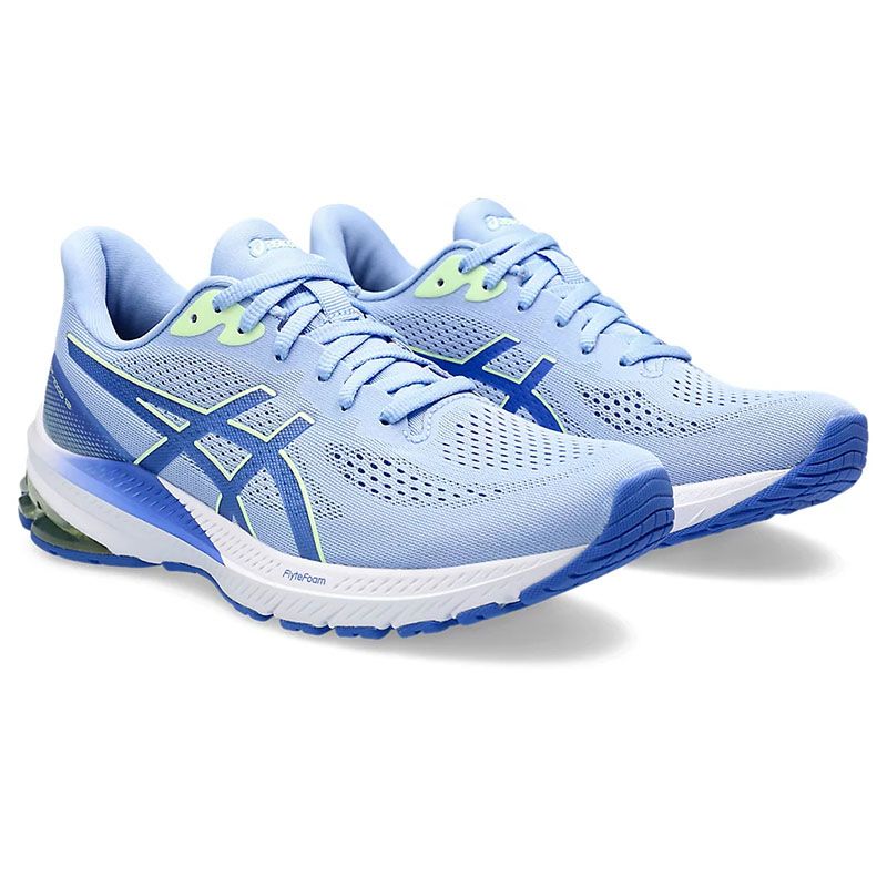 Blue Women's ASICS GT-1000 12 Running Shoes with mesh upper from O'Neills.