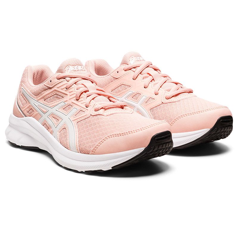 kids ASICS Jolt 3 lace up trainers with mesh upper Pink and White from O'Neills