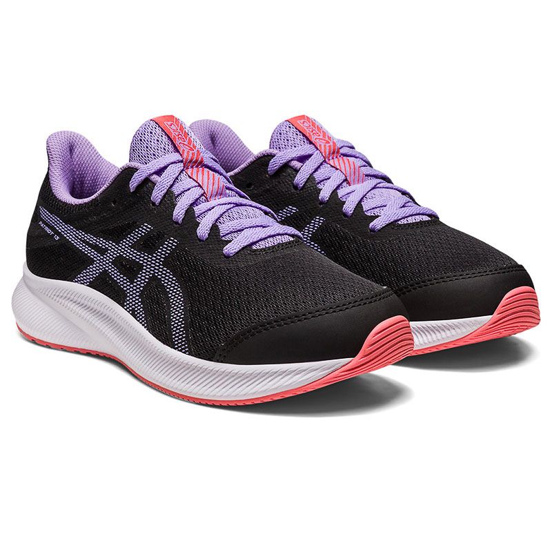 Black ASICS Kids' Patriot™ 13 GS, with a Mesh upper from O'Neills.