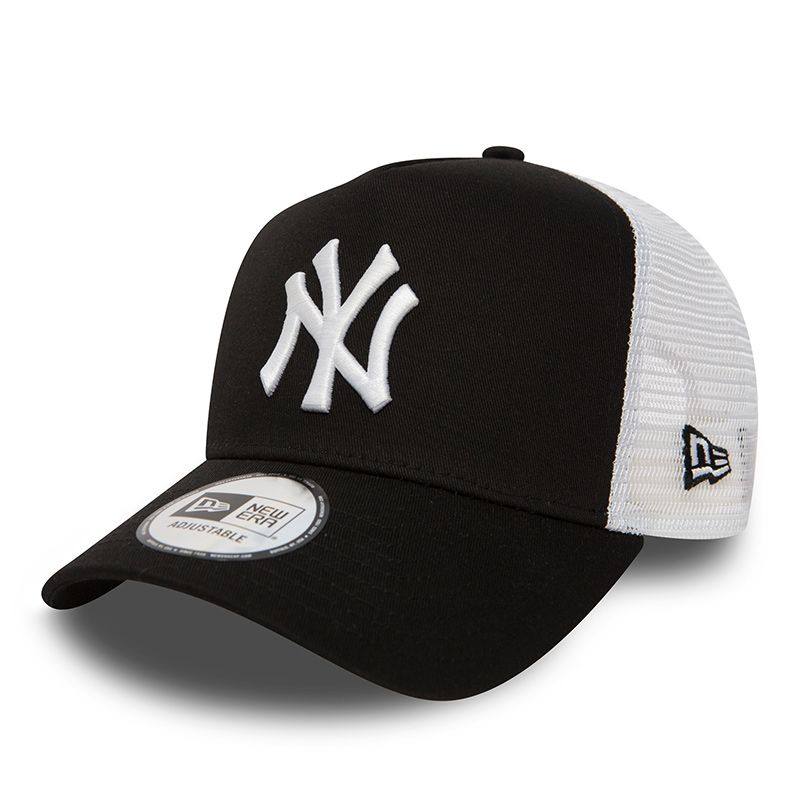 New Era New York Yankees Clean A-Frame Trucker Cap Black/Black 