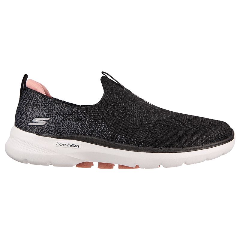 Women's Skechers Slip On Trainers Black, Pink and White from O'Neills.