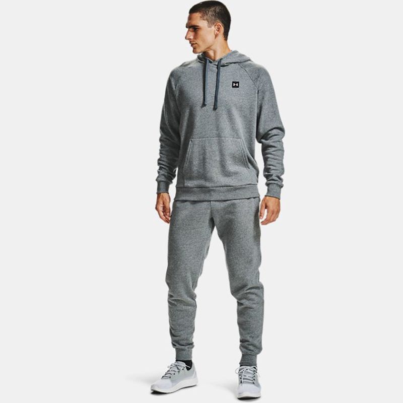 Under Armour Men's Rival Fleece Hoodie Pitch Gray Light Heather / Onyx White from O'Neills.