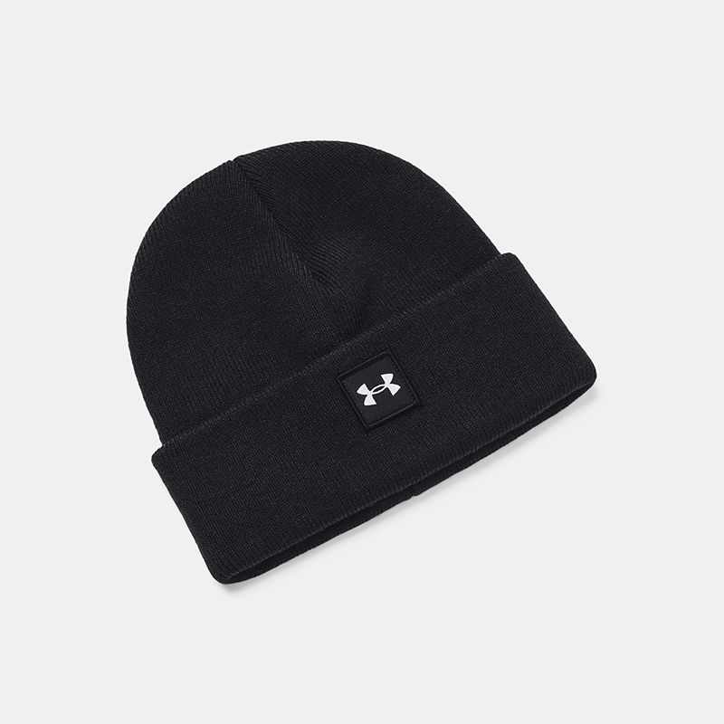 Black Under Armour Kids' UA Halftime Beanie with Ribbed acrylic knit fabric from O'Neills.