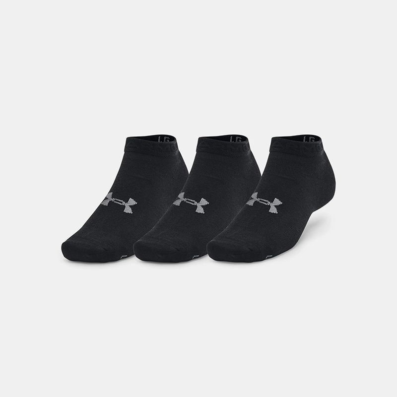 Black and Grey Under Armour UA Essential Low Cut 3-Pack Socks from O'Neill's.